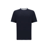 Brunello Cucinelli Blue Cotton T-Shirt